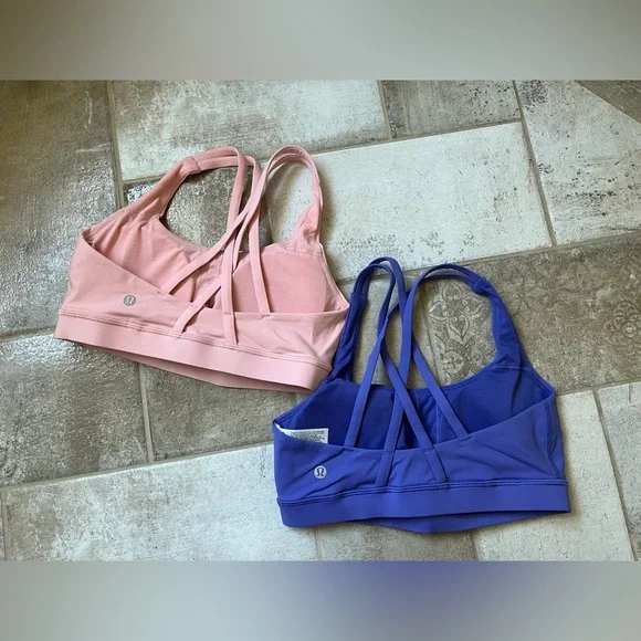 NWOT (2) Lululemon Energy Bra *Medium Support, B–D Cups Dew Pink, Charged Indigo - Picture 2 of 9